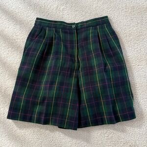 Vintage Joan Leslie Shorts Wool Blend Plaid Lined Size 14